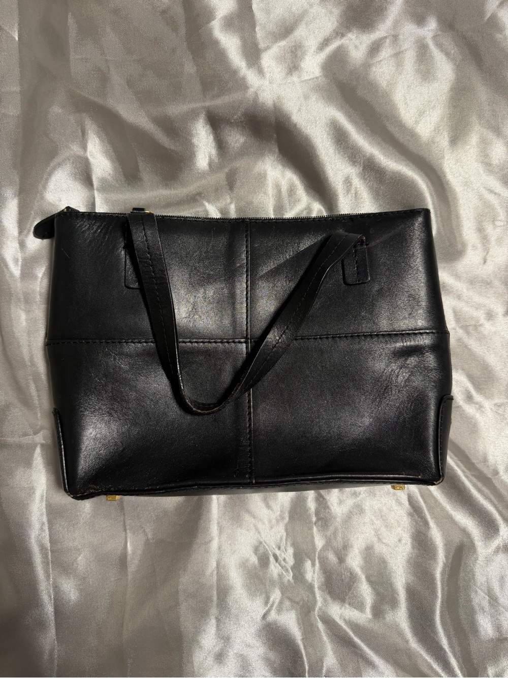 Vintage Etienne Aigner Black Leather Mini Tote Shoulder Bag Y2K Structured Purse